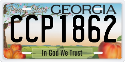 GA license plate CCP1862