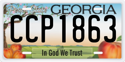 GA license plate CCP1863