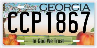 GA license plate CCP1867