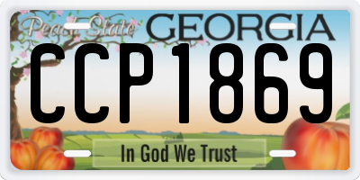 GA license plate CCP1869