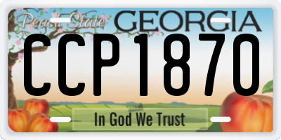 GA license plate CCP1870