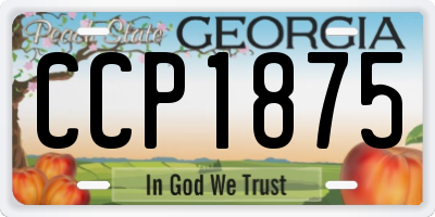 GA license plate CCP1875