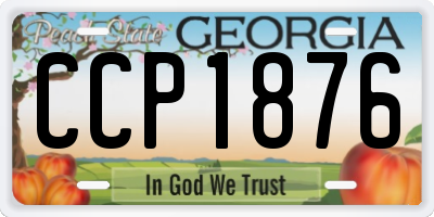 GA license plate CCP1876