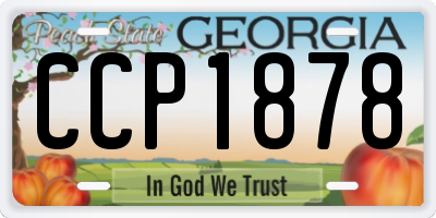 GA license plate CCP1878