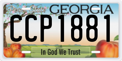 GA license plate CCP1881
