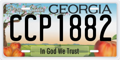 GA license plate CCP1882