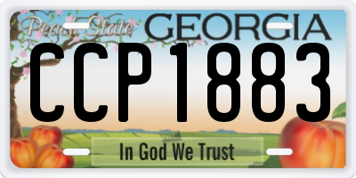GA license plate CCP1883