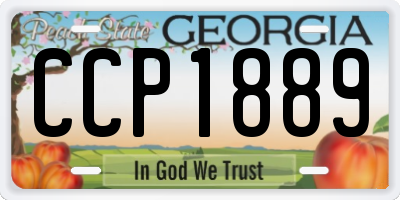 GA license plate CCP1889