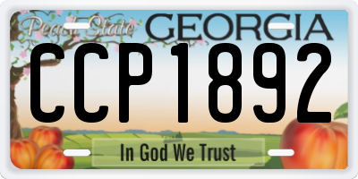 GA license plate CCP1892
