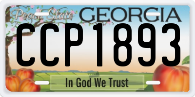 GA license plate CCP1893