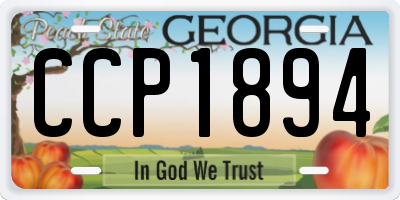 GA license plate CCP1894