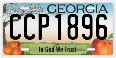 GA license plate CCP1896