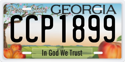GA license plate CCP1899