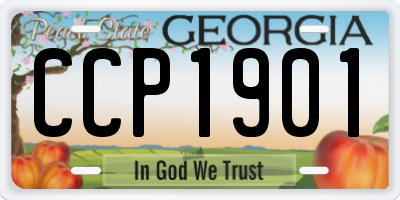 GA license plate CCP1901