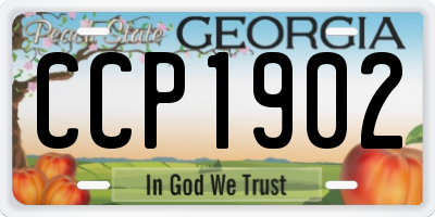 GA license plate CCP1902