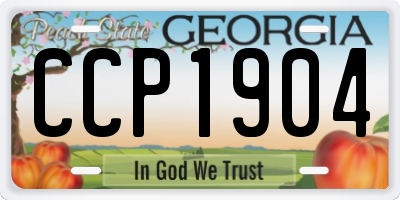 GA license plate CCP1904