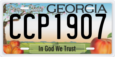 GA license plate CCP1907