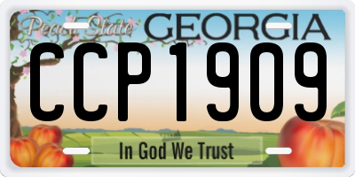 GA license plate CCP1909