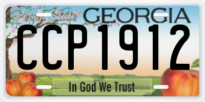 GA license plate CCP1912