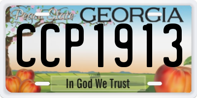 GA license plate CCP1913