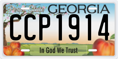 GA license plate CCP1914