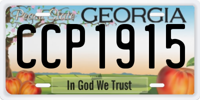 GA license plate CCP1915