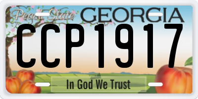 GA license plate CCP1917
