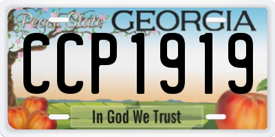 GA license plate CCP1919