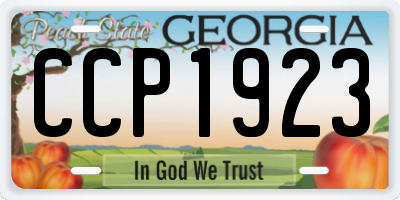 GA license plate CCP1923