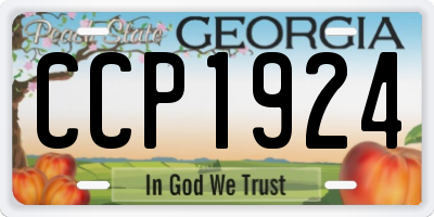 GA license plate CCP1924