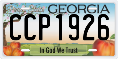 GA license plate CCP1926