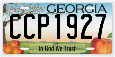 GA license plate CCP1927