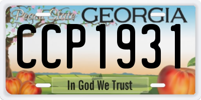 GA license plate CCP1931