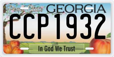 GA license plate CCP1932