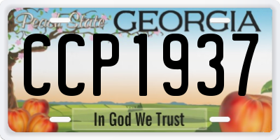 GA license plate CCP1937