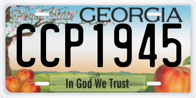 GA license plate CCP1945