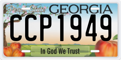GA license plate CCP1949