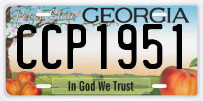 GA license plate CCP1951