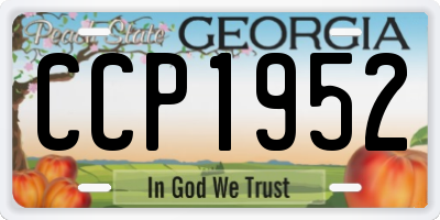 GA license plate CCP1952