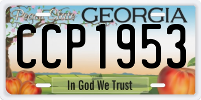 GA license plate CCP1953