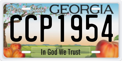 GA license plate CCP1954