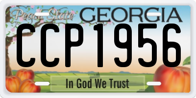 GA license plate CCP1956