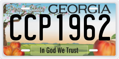 GA license plate CCP1962