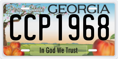 GA license plate CCP1968