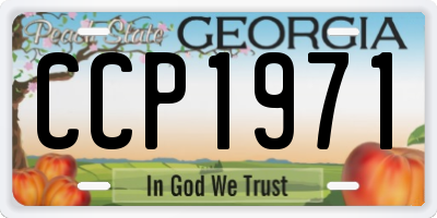 GA license plate CCP1971