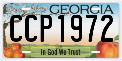 GA license plate CCP1972