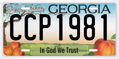 GA license plate CCP1981