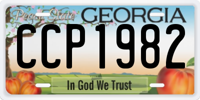 GA license plate CCP1982