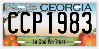 GA license plate CCP1983
