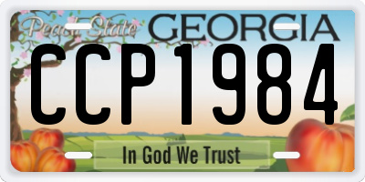 GA license plate CCP1984